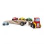 Transportor masini New Classic Toys, din lemn, 36 luni+