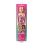 Papusa Barbie blonda, cu rochita inflorata, 36 luni+
