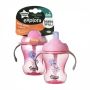 Cana Explora Easy Drink Floricele Tommee Tippee, cu pai, roz, 230 ml, 6 luni+