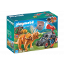 Cercetator - automobil si triceratops, Playmobil, 4 ani+