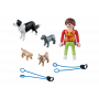 Femeia cu catelusi la plimbare, Playmobil, 4 ani+