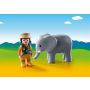 Ingrijitor zoo cu elefant 1.2.3. Playmobil, 18 luni+