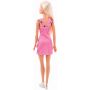 Papusa Barbie Clasic, blonda, cu rochita roz, 3 ani+