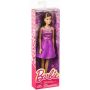 Papusa Barbie Tinute stralucitoare, bruneta, cu rochita mov, 3 ani+