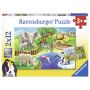 Puzzle Zoo 2 x 12 piese Ravensburger