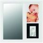 Oglinda cu rama foto si amprenta White Black Baby Art, Alb