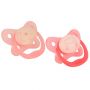 set suzeta ortodontica silicon capac fosforescent plastic roz pink fetite