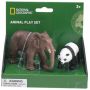 Set 2 figurine - Elefant si Urs Panda National Geographic, 3 ani+  