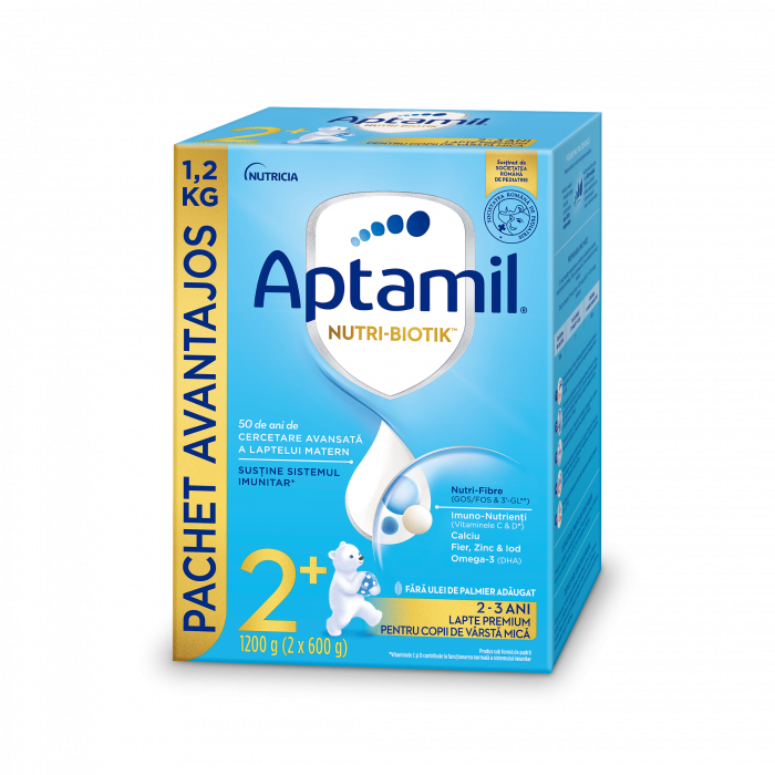 Lapte praf Nutricia Aptamil Junior 2+, 1200 g, 2 ani+