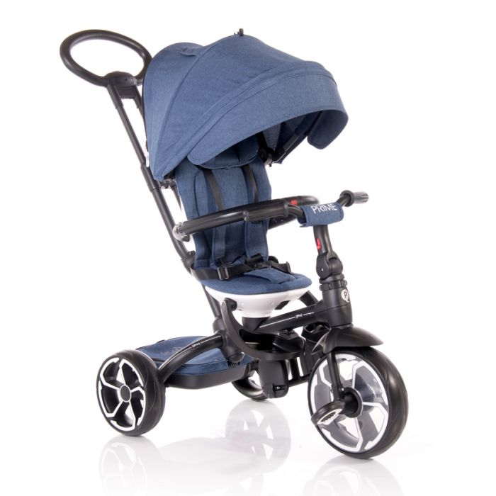 Tricicleta Prime Lorelli Blue, scaun rotativ, 12 luni+, Albastru
