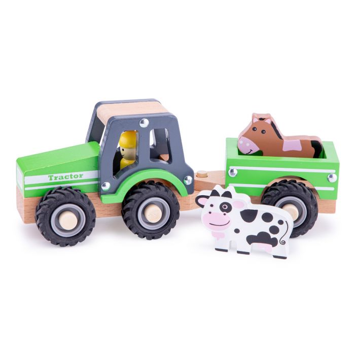 Tractor cu trailer animale New Classic Toys, 36 luni+