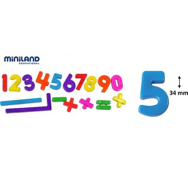 Numere magnetice Miniland, 162 buc, 3 ani+