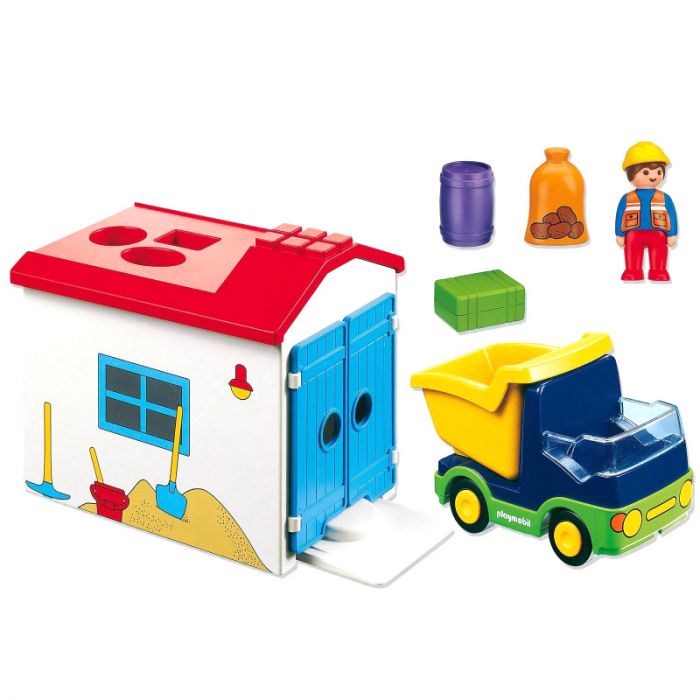 Figurina si camion cu garaj Playmobil