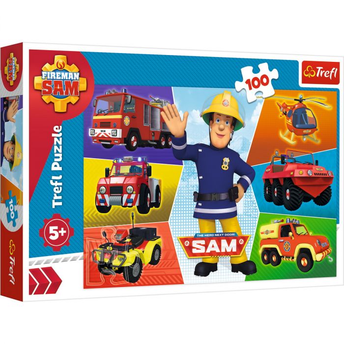 Puzzle Trefl 100 Masinile Pompierului Sam, 5 ani+