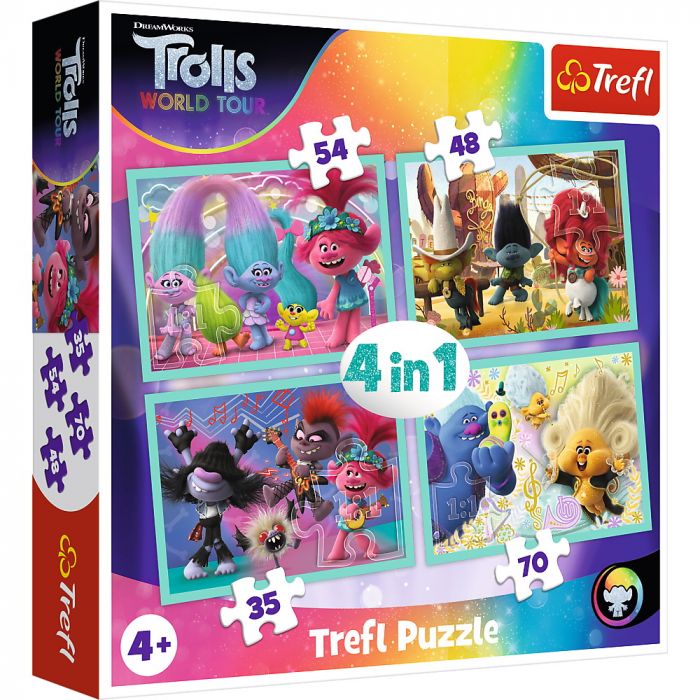 Puzzle Trefl 4in1 Troli in Concert, 4 ani+