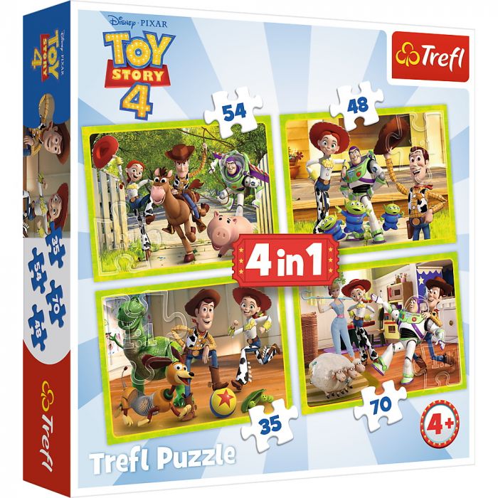 Puzzle Trefl 4in1 Eroii Toystory 4 in actiune, 4 ani+