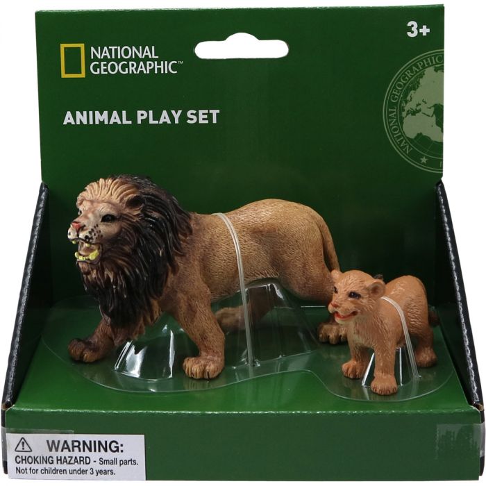 Set 2 figurine - Leul si puiul National Geographic, 3 ani+  