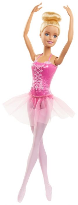 Papusa Barbie balerina blonda, cu costum roz, 36 luni+