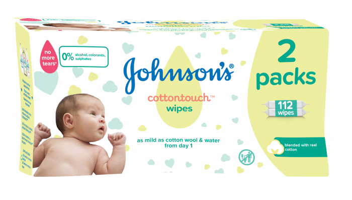 Servetele umede Johnson's Baby Cotton Touch, 2 pachete, 112 buc