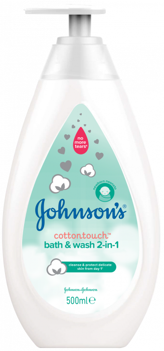 Lotiune de spalare 2 in 1 Johnson's Baby Cotton Touch, 500 ml