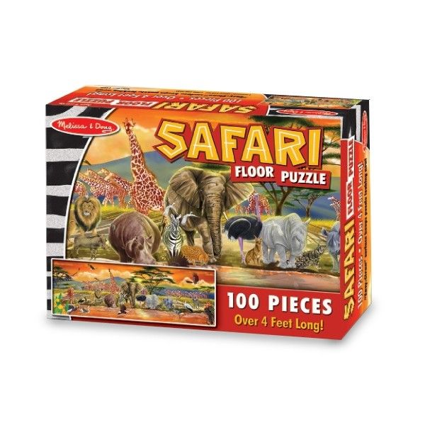 Puzzle de podea Safari Melissa & Doug, 100 piese, 6 ani+