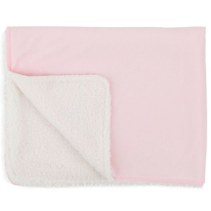 Paturica reversibila Comfi Love Pink, din tricot si fleece, 90x70 cm 