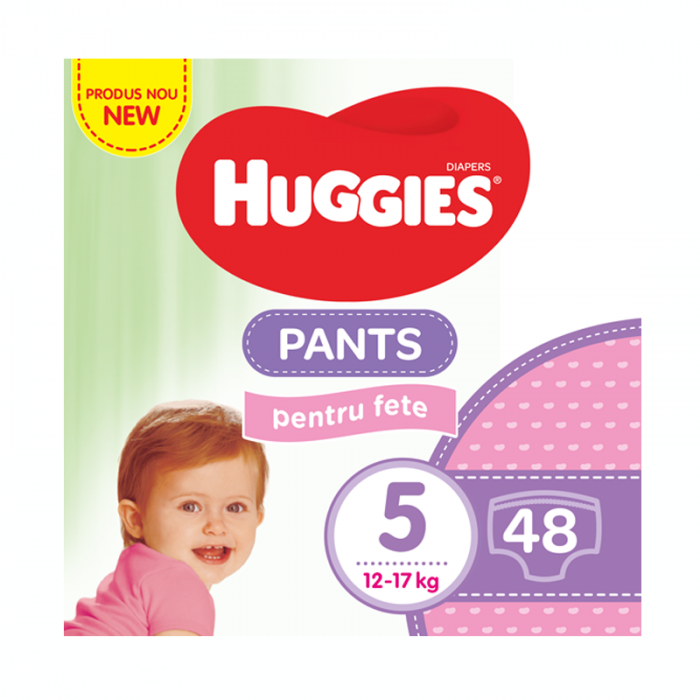 Scutece-chilotei Huggies Pants Fetite 5, Mega Pack, 12-17 kg, 48 buc