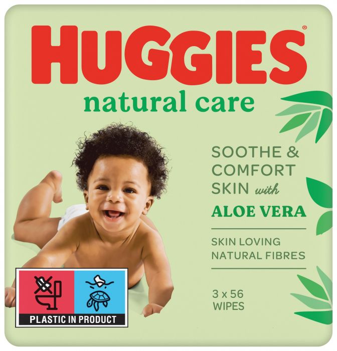 Servetele umede Huggies Natural Care, 2+1 pachete, 168 buc