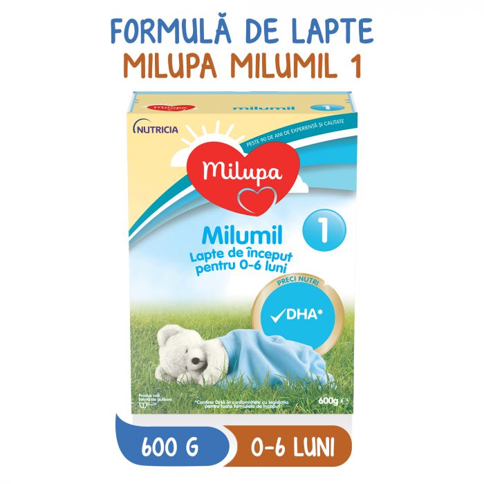 Lapte praf Milupa Milumil 1, 600 g, 0 - 6 luni