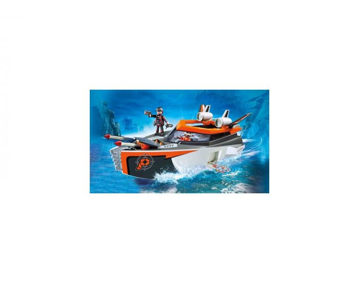 Echipa de Spioni cu barca Turbo Playmobil, 6 ani+