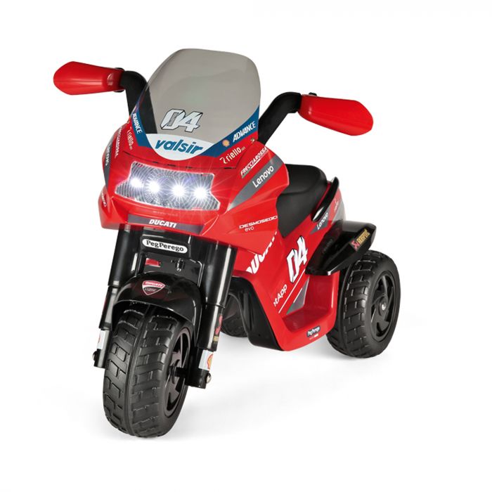 Motocicleta electrica Peg Perego Ducati Desmosedici Evo, 6V, 24 luni+, Negru/Rosu