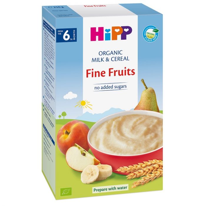Cereale Hipp cu lapte si fructe, 250 g, 6 luni+