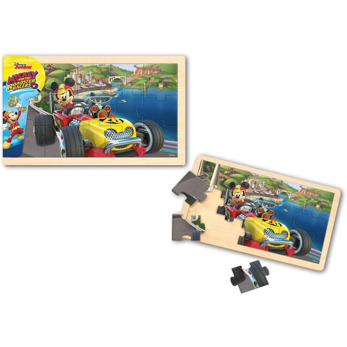 Puzzle Mickey si pilotii de curse 15 piese Mickey Mouse BI1576293