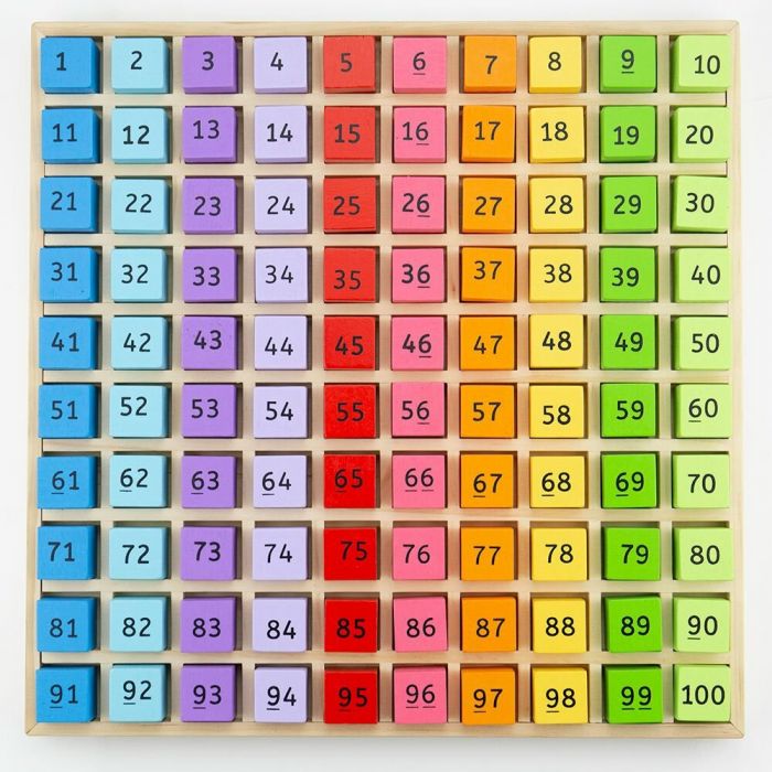 Tabla cu 100 de numere colorate BigJigs, 3 ani+
