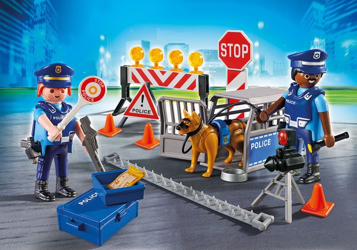 Blocaj rutier al politiei, Playmobil, 4 ani+