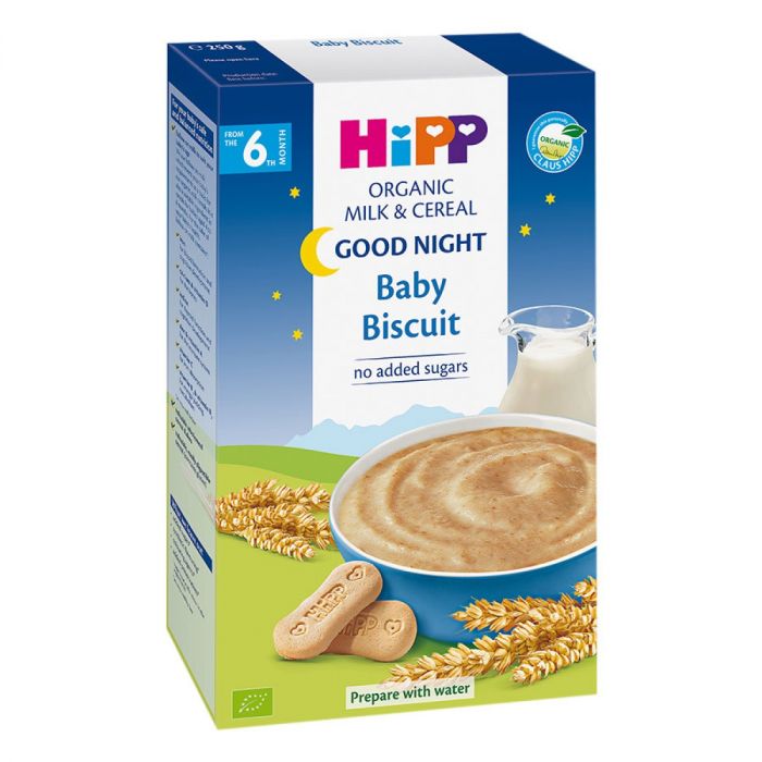 Cereale Hipp Noapte Buna, cu lapte si biscuiti, 250 g, 6 luni+