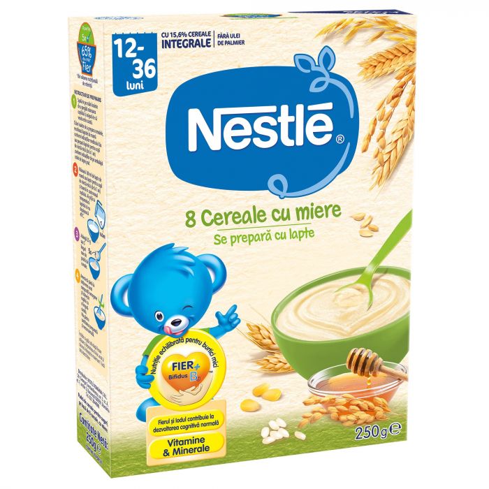 Cereale Nestle 8 Cereale cu Miere, 250g