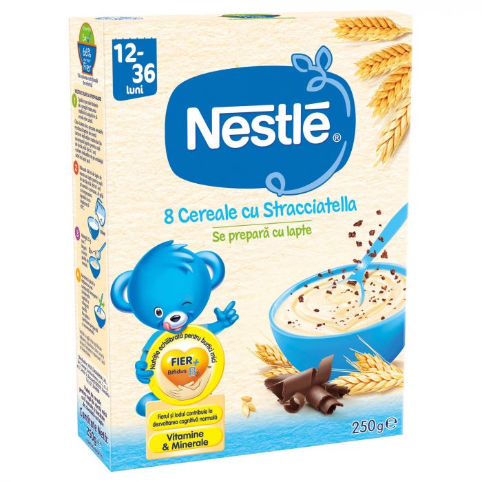 Cereale Nestle 8 Cereale cu Stracciatella, 250g