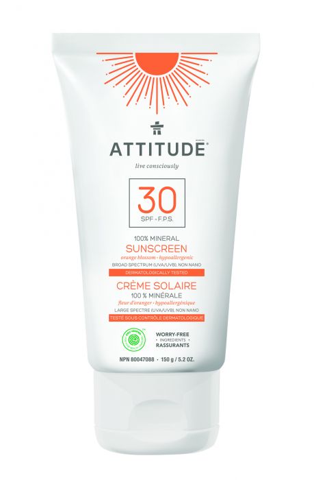 Lotiune protectie solara SPF 30 Attitude, portocale, 150 gr
