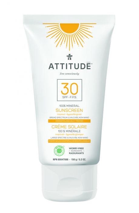 Lotiune protectie solara SPF 30 Attitude, tropical, 150 gr