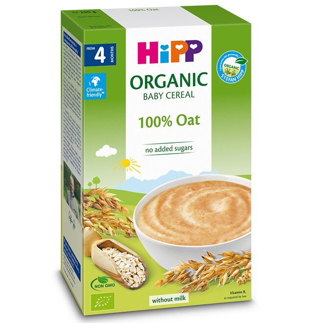 Cereale Hipp Organic, 100% ovaz, 200 g, 4 luni+
