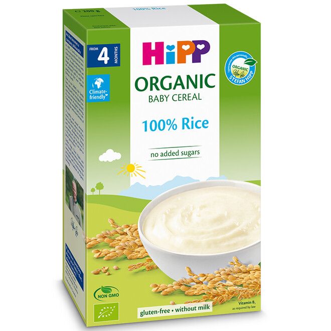 Cereale Hipp Organic, 100% orez, 200 g, 4 luni+