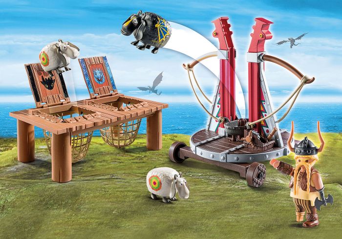 Dragons - Gobber si lansatorul de oi, Playmobil, 5 ani+