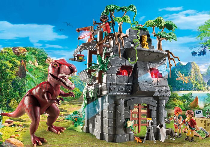 Cercetatori fortareata si T-rex Playmobil, 4 ani+