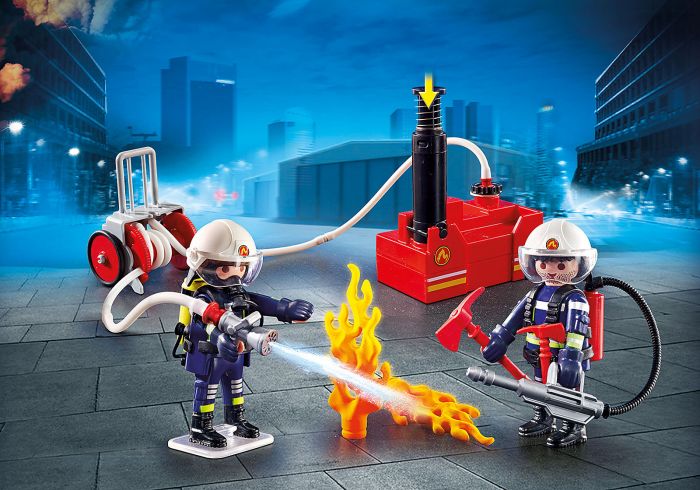 Pompieri cu pompa de apa, Playmobil, 4 ani+