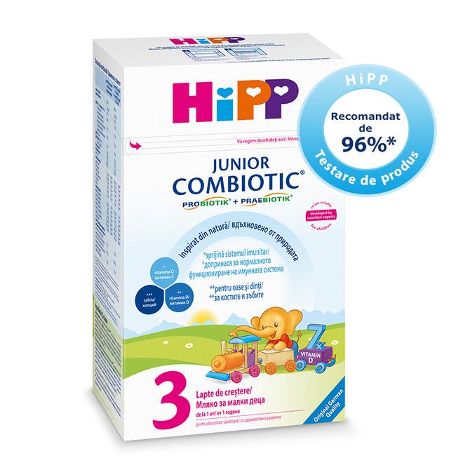 Lapte praf Hipp 3 Combiotic Junior, 500 g, 1 an+