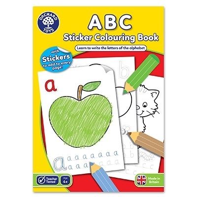 Carte de colorat cu activitati si abtibilduri ABC Orchard