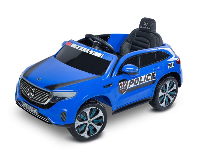 Masinuta electrica 12V Mercedes-Benz EQC Police Toyz, cu telecomanda, Albastru