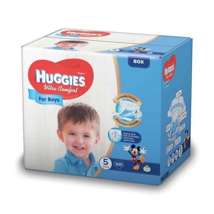 Scutece Huggies Ultra Confort Boy 5, Box, 12-22 kg, 105 buc