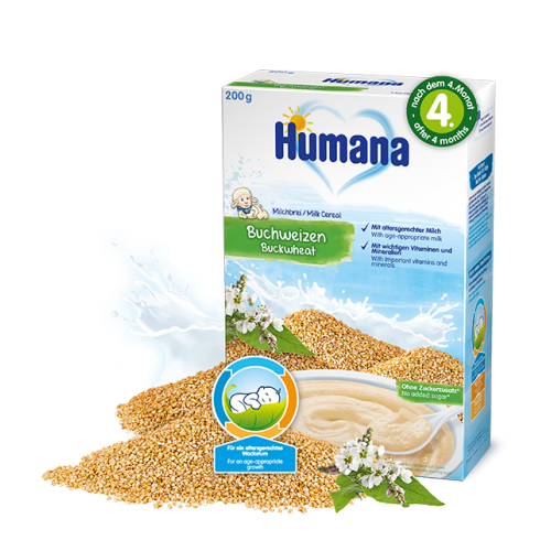 Cereale Humana cu hrisca cu lapte, 200g, 4 luni+